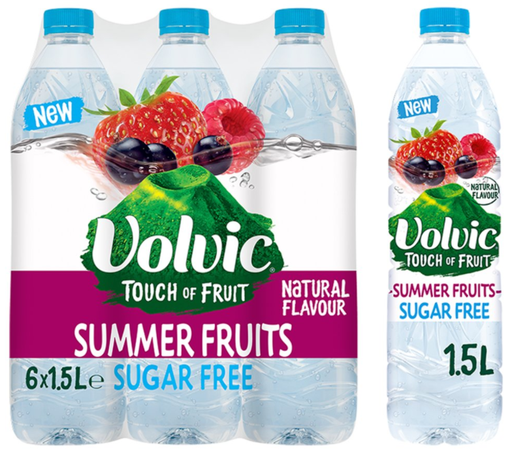 [Wate-All-SE-8575] Waters Still Volvic Taste of Summer Fruits Sugar Free NPM 1.5L 6