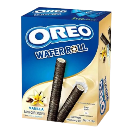 [Snac-All-SE-7398] Snacks Oreo Wafer Roll Vanilla (3 x 18) NPM 54g 20