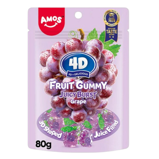 [Swee-All-SE-8909] Sweets & Candy Amos 4d Gummy Burst Grape NPM 80 g 24