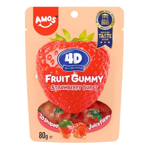 [Swee-All-SE-8910] Sweets & Candy Amos 4d Gummy Burst Strawberry NPM 80 g 24