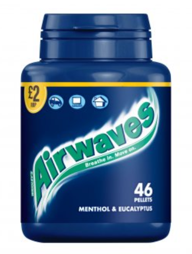 [Chew-All-SE-4518] Chewing Gums Airwaves Menthol and Eucalyptus-Blue Tubs PM 2.00 46s 6