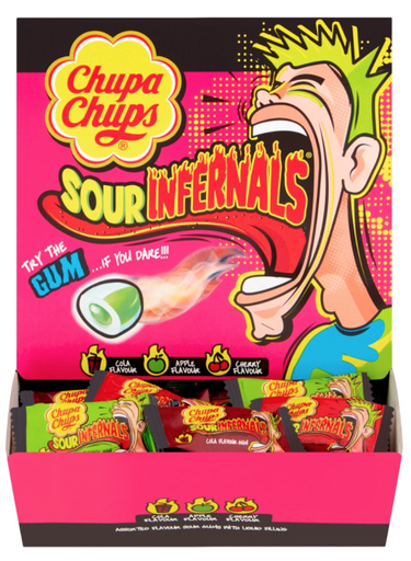 [Chew-All-SE-4372] Chewing Gums Chupa Chups Gums Sour Infernals NPM 693g 180s 1