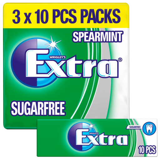 [Chew-All-SE-4486] Chewing Gums Extra Spearmint NPM 3 Pack-10s 20