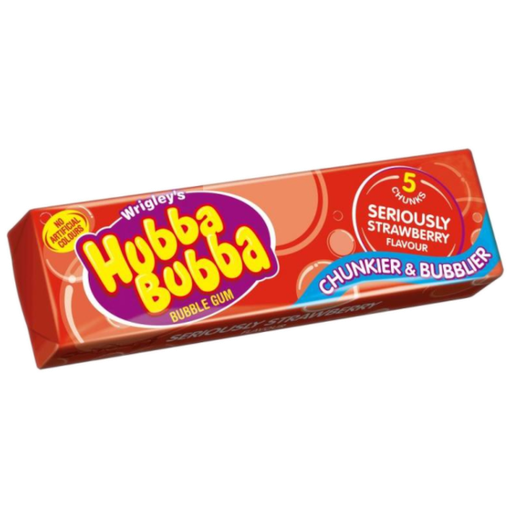 [Chew-All-SE-4500] Chewing Gums Hubba Bubba Seriously Strawberry-Red NPM 700g 35g 5s 20