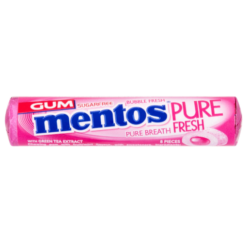 [Chew-All-SE-4405] Chewing Gums Mentos Sugar Free Bubble Fresh NPM 16g 24