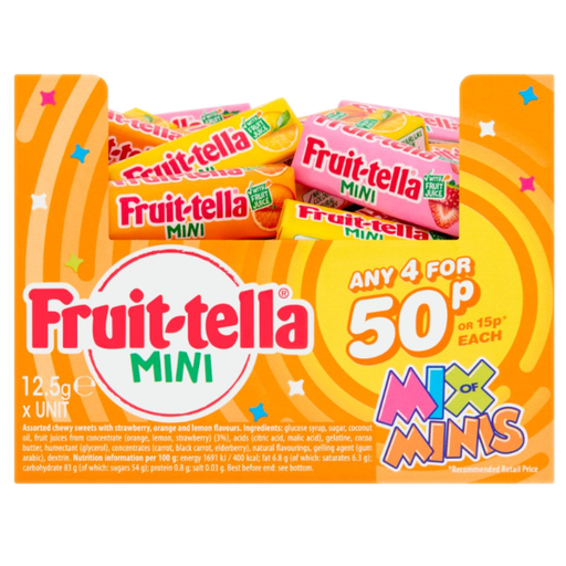 [Chew-All-SE-4452] Chewy Dragees Fruittella Minis Mix PM 0.50 For 4 12.5g 200
