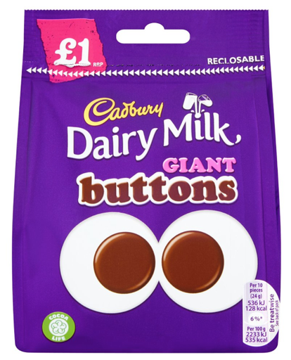 [Choc-All-SE-4996] Chocolate Bags Cadbury Dairy Milk Giant Buttons PM 1.00 80g 10