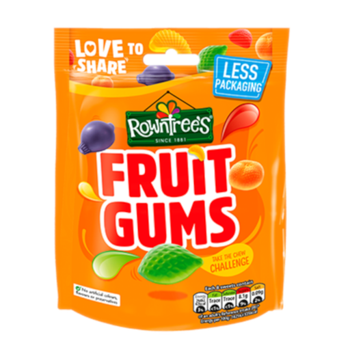 [Choc-All-SE-4597] Chocolate Bags Rowntrees Fruit Gums NPM 150g 10