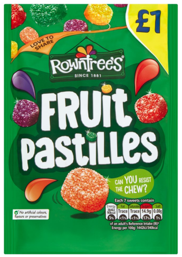 [Choc-All-SE-4599] Chocolate Bags Rowntrees Fruit Pastilles PM 1.00 - 12