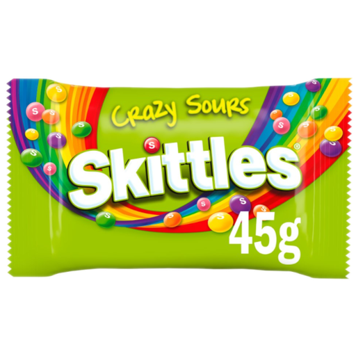 [Choc-All-SE-5070] Chocolate Bags Skittles Crazy Sours-Green NPM 45g 36