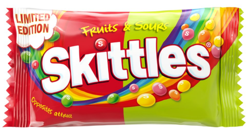 [Choc-All-SE-5053] Chocolate Bags Skittles Fruit Sour-Red and Green NPM 45g 36