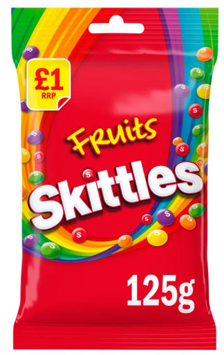 [Choc-All-SE-5048] Chocolate Bags Skittles Fruits-Red PM 1.00 125g 12