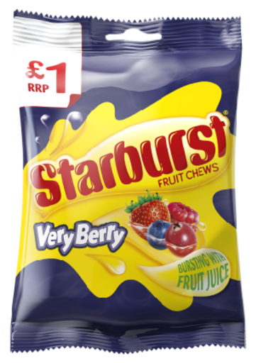 [Choc-All-SE-5060] Chocolate Bags Starburst Very Berry Fruit Chews PM 1.00 150g 12
