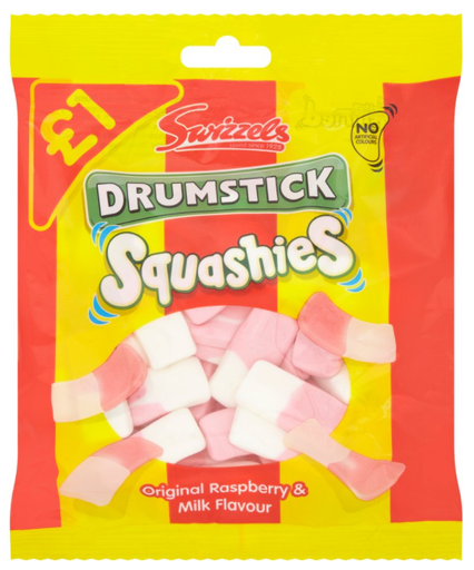 [Choc-All-SE-4921] Chocolate Bags Swizzels Squashies Drumstick Original Raspberry and Milk PM 1.00 - 12