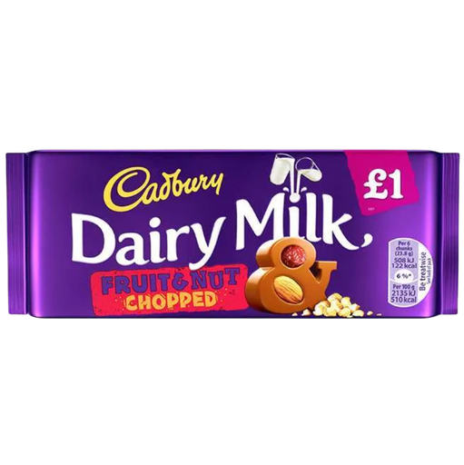 [Choc-All-SE-4991] Chocolates Dairy Milk Fruit and Nut PM 1.00 120g 22