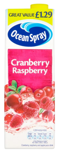 [Drin-All-SE-6171] Drinks Ocean Spray Cranberry and Raspberry PM 1.29 1L 6