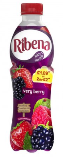 [Drin-All-SE-6145] Drinks Ribena Very Berry PM 1.09-2 For 2.00 500ml 12