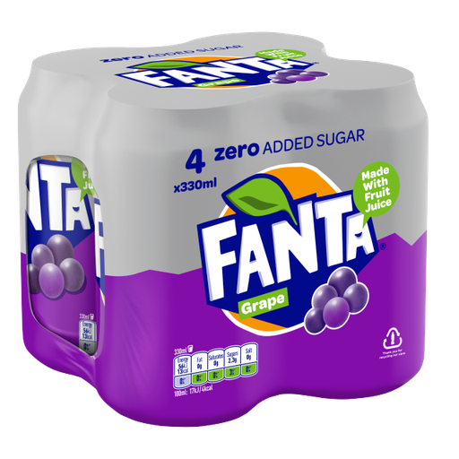 [Fant-All-SE-6355] Fanta ZERO Grape 330ml 6x4pk (Can)