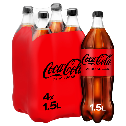 [Coca-All-SE-5125] Coca-Cola ZERO Sugar 1.5L x 4pk (Bottle)