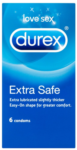 [Cont-All-SE-5180] Contraceptives Durex Extra Safe-Blue  NPM - 6