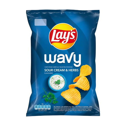 [Cris-All-SE-5327] Crisps Lays Wavy Sour Cream & Herbs NPM 120g 24