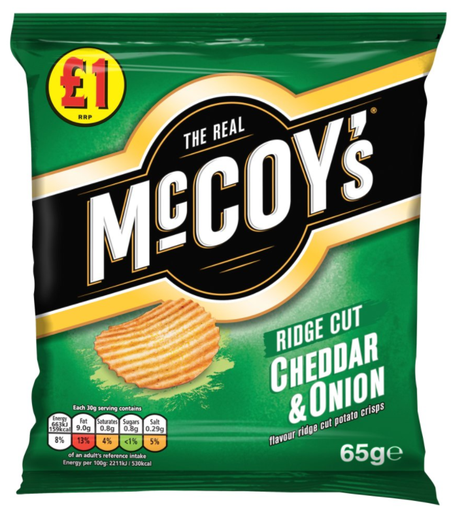 [Cris-All-SE-5206] Crisps McCoys Ridge Cut Cheddar and Onion PM 1.00 - 12