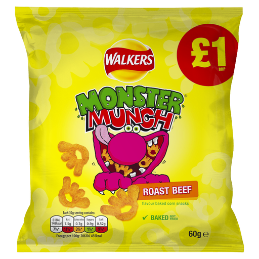 [Cris-All-SE-5468] Crisps Monster Munch Roast Beef PM 1.00 - 12