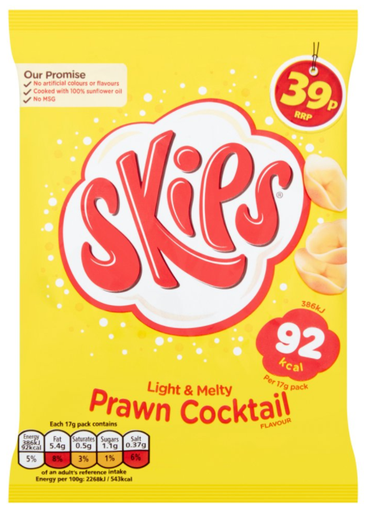 [Cris-All-SE-5204] Crisps Skips Tingley Prawn Cocktail Handy Pack PM 0.39 17g 30