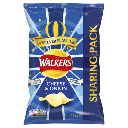 [Cris-All-SE-5440] Crisps Walkers Cheese and Onion NPM 175g 6