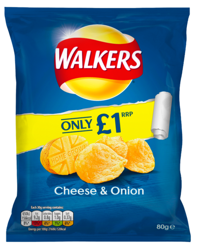 [Cris-All-SE-5487] Crisps Walkers Cheese and Onion PM 1.00 80g 12