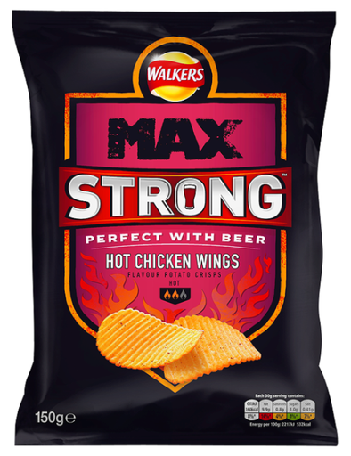 [Cris-All-SE-5475] Crisps Walkers Max Strong Hot Chicken Wings NPM 150g 9