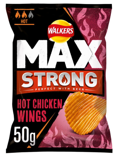 [Cris-All-SE-5441] Crisps Walkers Max Strong Hot Chicken Wings NPM 50g 24