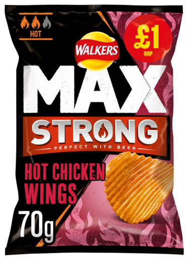 [Cris-All-SE-5414] Crisps Walkers Max Strong Hot Chicken Wings PM 1.00 75g 15