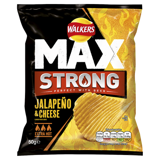 [Cris-All-SE-5477] Crisps Walkers Max Strong Jalapeno and Cheese NPM 50g 24