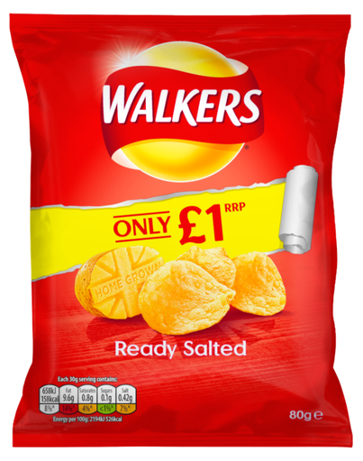 [Cris-All-SE-5486] Crisps Walkers Ready Salted PM 1.00 80g 12