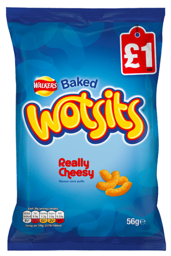 [Cris-All-SE-5466] Crisps Walkers Wotsits Cheese PM 1.00 63g 12